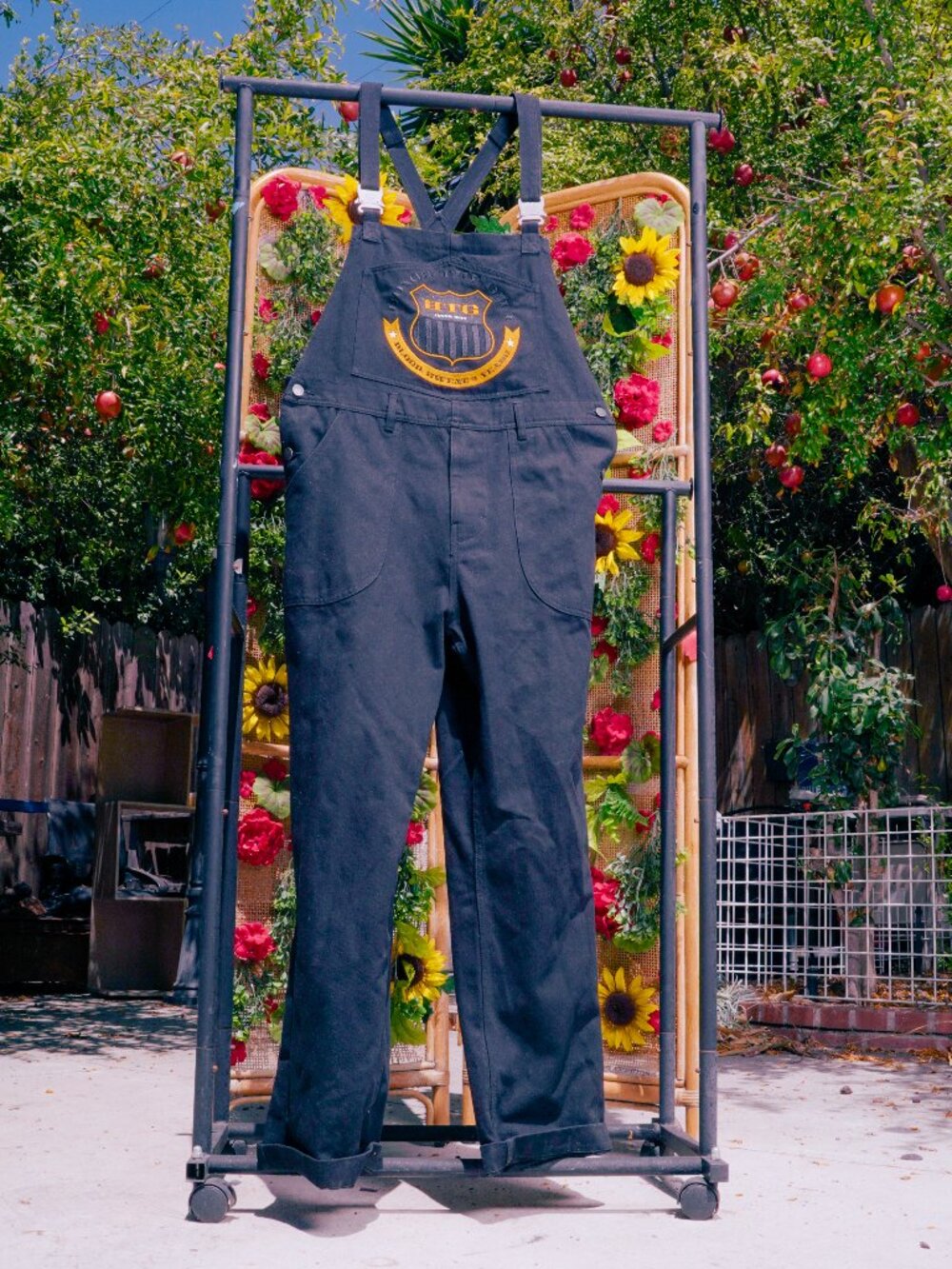 "Honor The Gift" Overalls, Black with Golden/Silver Accents, Size 30